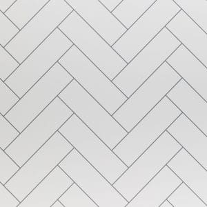 10mm White Herringbone